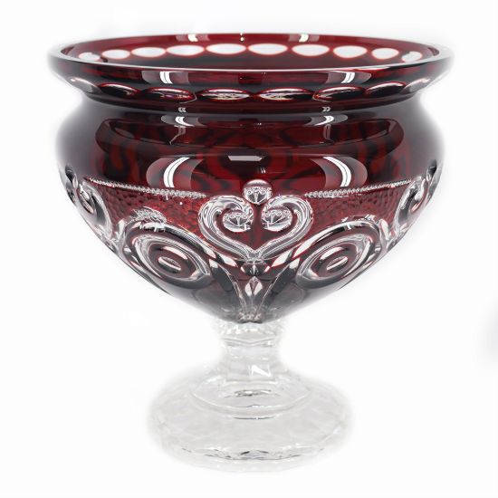 Picture of New Ruby Red Cut to Clear Footed Centerpiece Bowl
