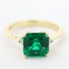 Picture of 14k Yellow Gold Emerald & Diamond Ring