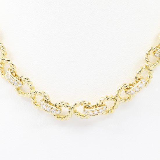 Picture of 14k Yellow Gold Diamond Infinity Link Necklace