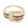 Picture of 14K Yellow Gold Diamond, Ruby & Sapphire Ring