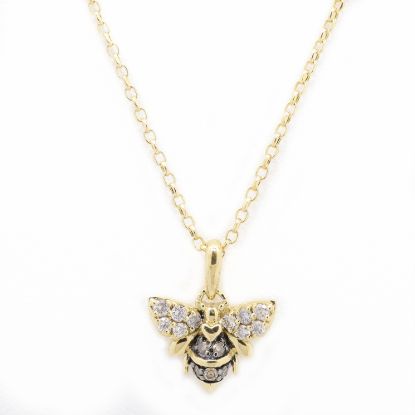 Picture of 14k Yellow Gold Diamond Bee Pendant