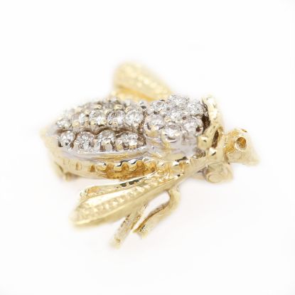 Picture of 14k Yellow Gold Diamond Bee Pin
